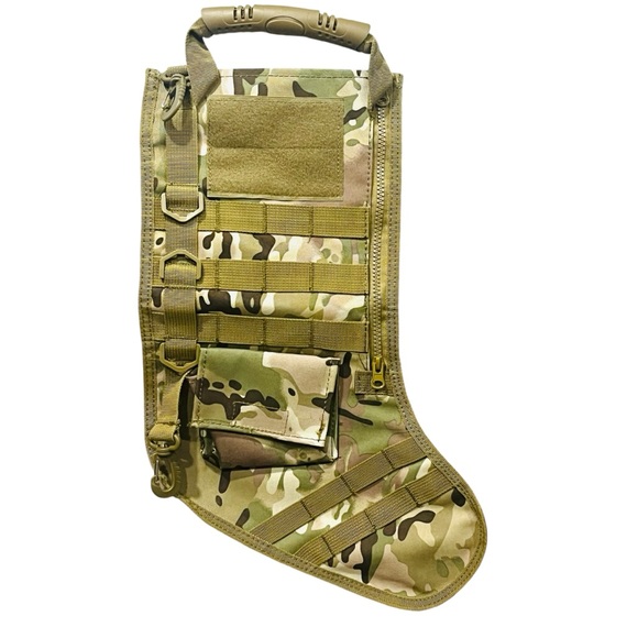Tactical Camo Christmas Stocking w/Utility Pockets - Picture 1 of 3